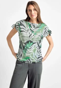 Cecil Shirts*T-Shirt in Leinen Optik soft salvia green
