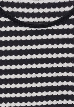Street One Shirts*T-Shirt in Strickoptik Black