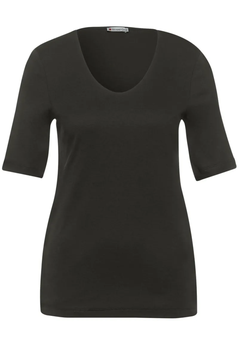 Street One Shirts*T-Shirt in Unifarbe bassy olive