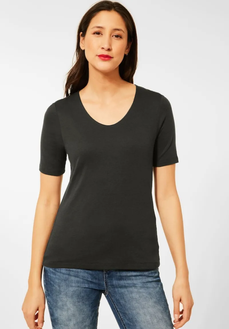 Street One Shirts*T-Shirt in Unifarbe bassy olive