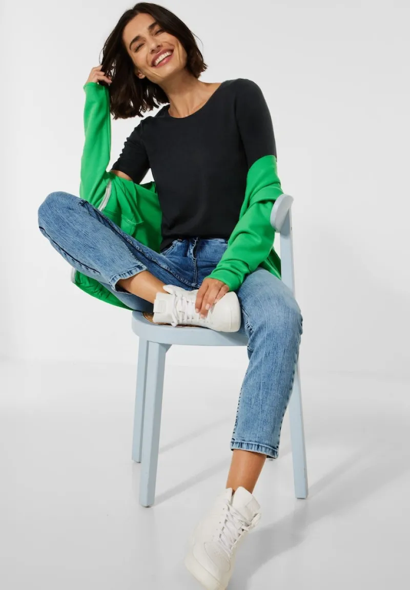 Cecil Shirts*T-Shirt in Unifarbe Black