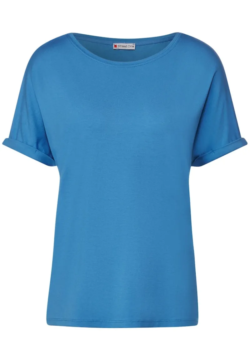 Street One Shirts*T-Shirt in Unifarbe blue bay