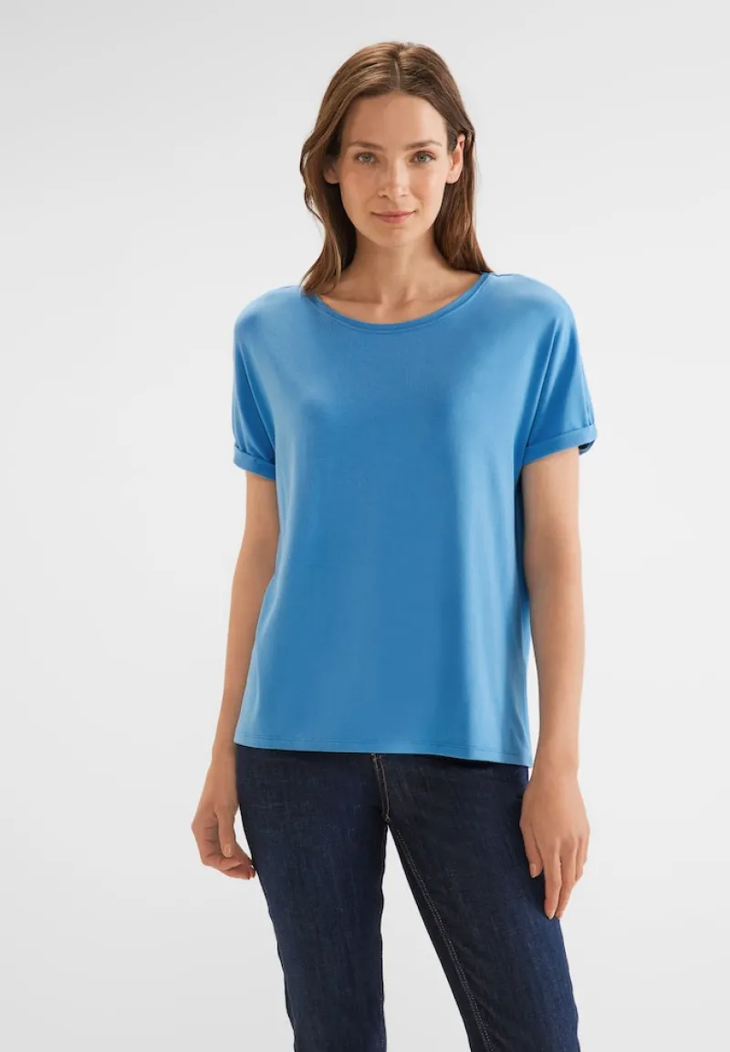 Street One Shirts*T-Shirt in Unifarbe blue bay