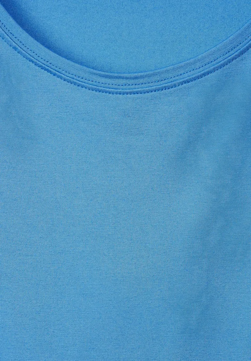 Street One Shirts*T-Shirt in Unifarbe blue bay