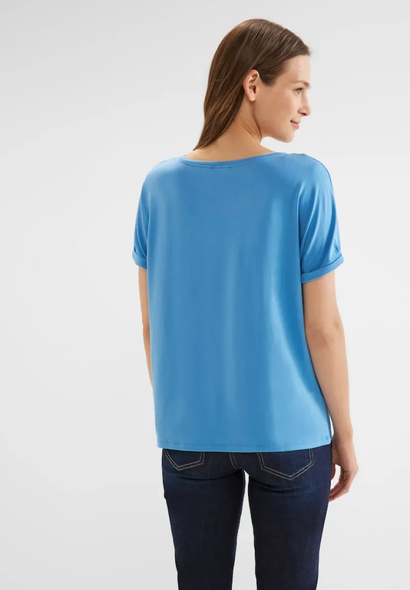 Street One Shirts*T-Shirt in Unifarbe blue bay