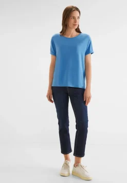 Street One Shirts*T-Shirt in Unifarbe blue bay