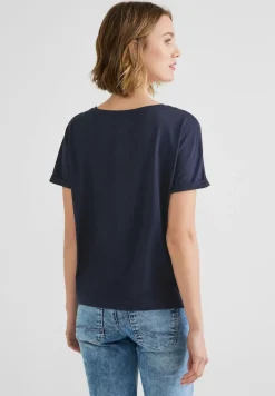 Street One Shirts*T-Shirt in Unifarbe deep blue