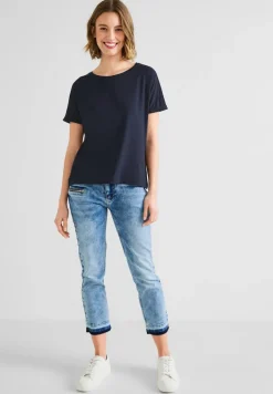 Street One Shirts*T-Shirt in Unifarbe deep blue
