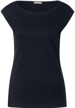 Street One Shirts*T-Shirt in Unifarbe deep blue