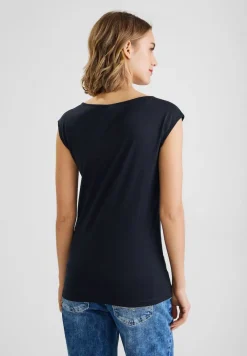 Street One Shirts*T-Shirt in Unifarbe deep blue