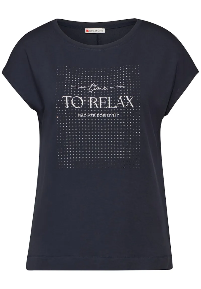 Street One Shirts*T-Shirt mit Artwork night sky blue