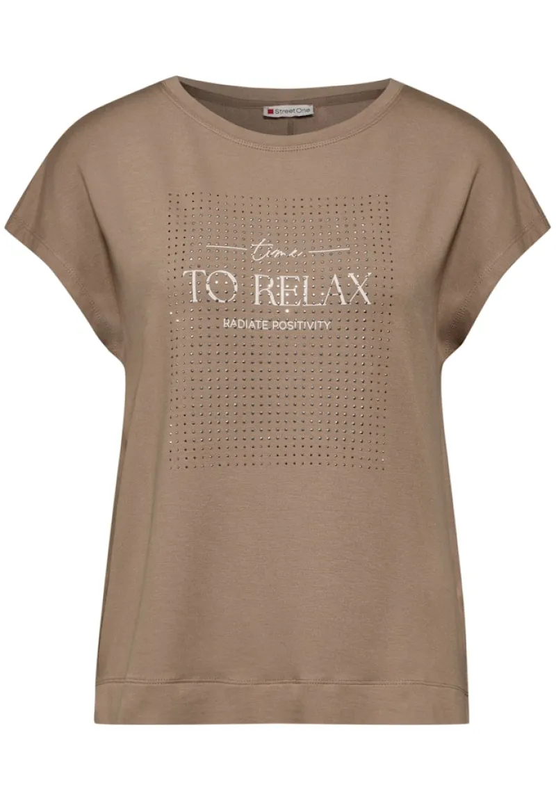 Street One Shirts*T-Shirt mit Artwork rich mocha