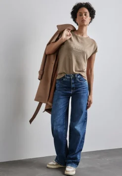 Street One Shirts*T-Shirt mit Artwork rich mocha