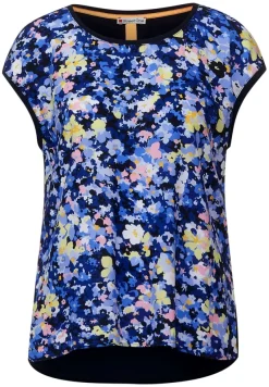 Street One Shirts*T-Shirt mit Blumen Print grand blue