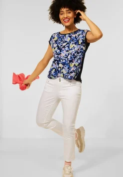 Street One Shirts*T-Shirt mit Blumen Print grand blue