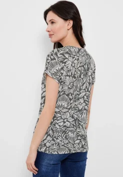 Cecil Shirts*T-Shirt mit Blumenmuster easy khaki