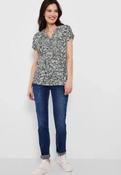 Cecil Shirts*T-Shirt mit Blumenmuster easy khaki