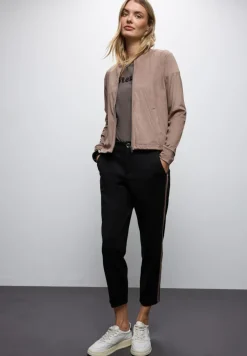 Street One Shirts*T-Shirt mit Bouclé Wording dark nomad brown mel.