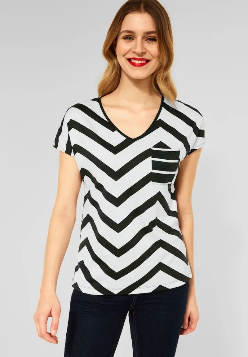 Street One Shirts*T-Shirt mit Brusttasche bassy olive