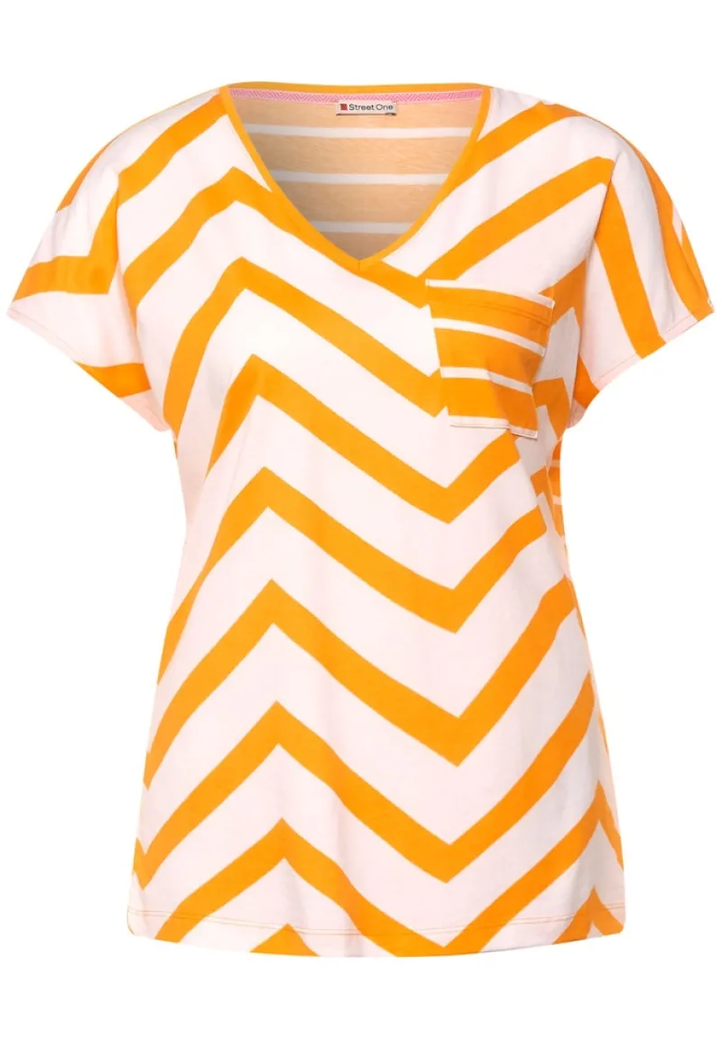 Street One Shirts*T-Shirt mit Brusttasche sunset yellow