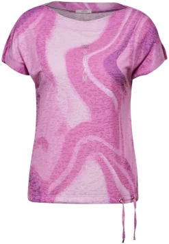 Cecil Shirts*T-Shirt mit Burn Out Look bloomy pink