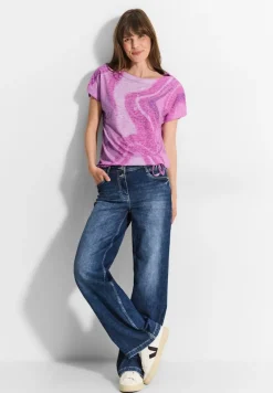Cecil Shirts*T-Shirt mit Burn Out Look bloomy pink