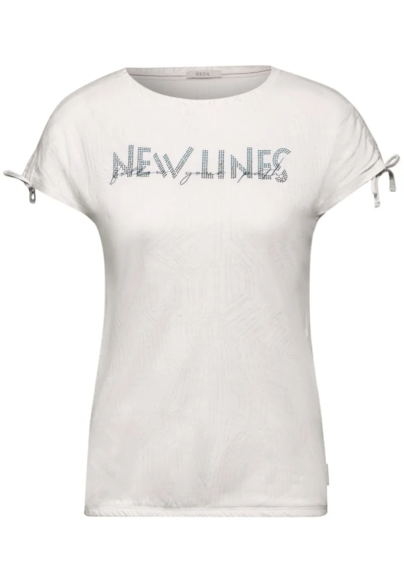 Cecil Shirts*T-Shirt mit Burn-Out Muster vanilla white