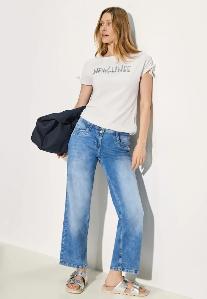 Cecil Shirts*T-Shirt mit Burn-Out Muster vanilla white