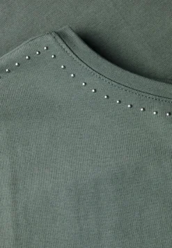 Cecil Shirts*T-Shirt mit Dekosteinen dark balmy khaki