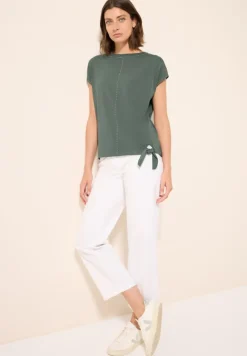 Cecil Shirts*T-Shirt mit Dekosteinen dark balmy khaki