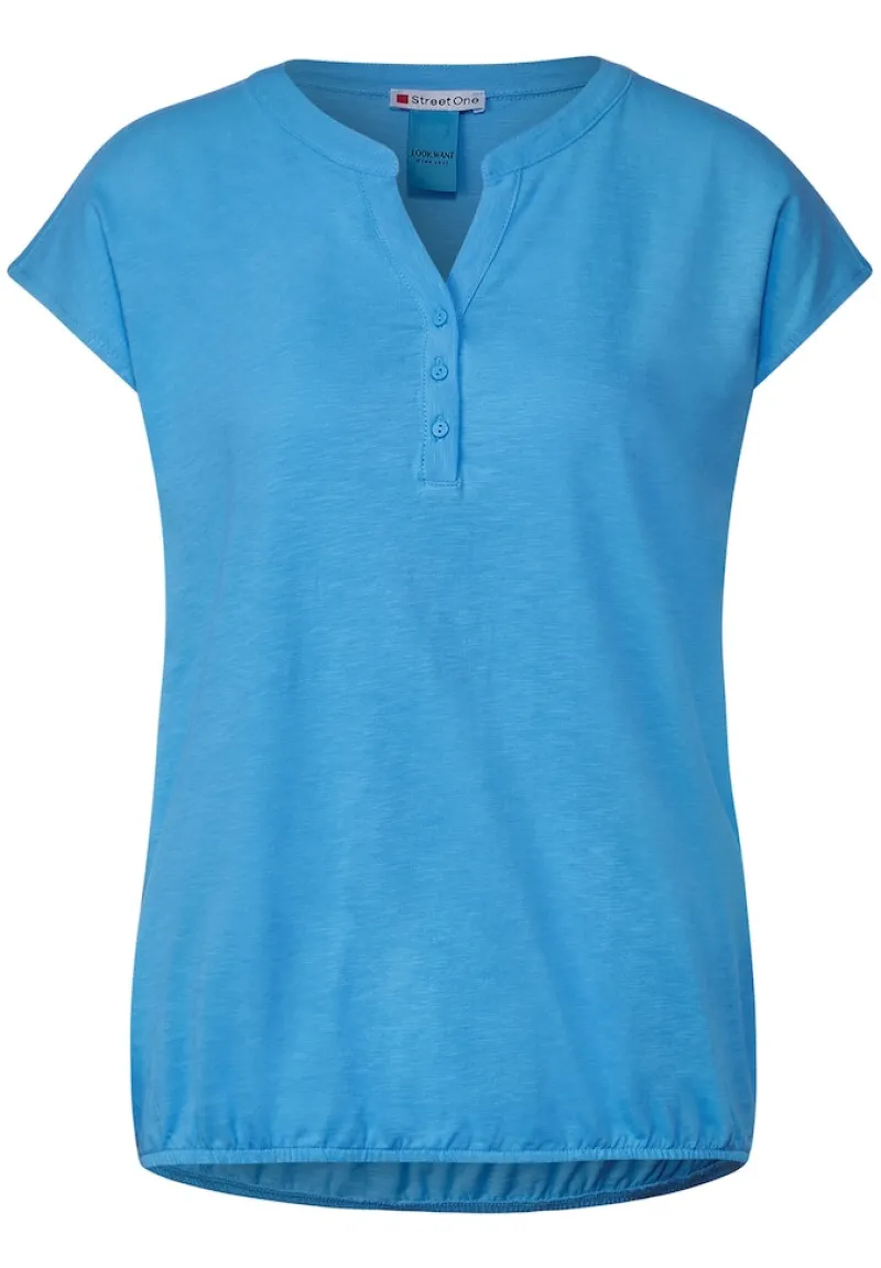 Street One Shirts*T-Shirt mit Elastiksaum splash blue