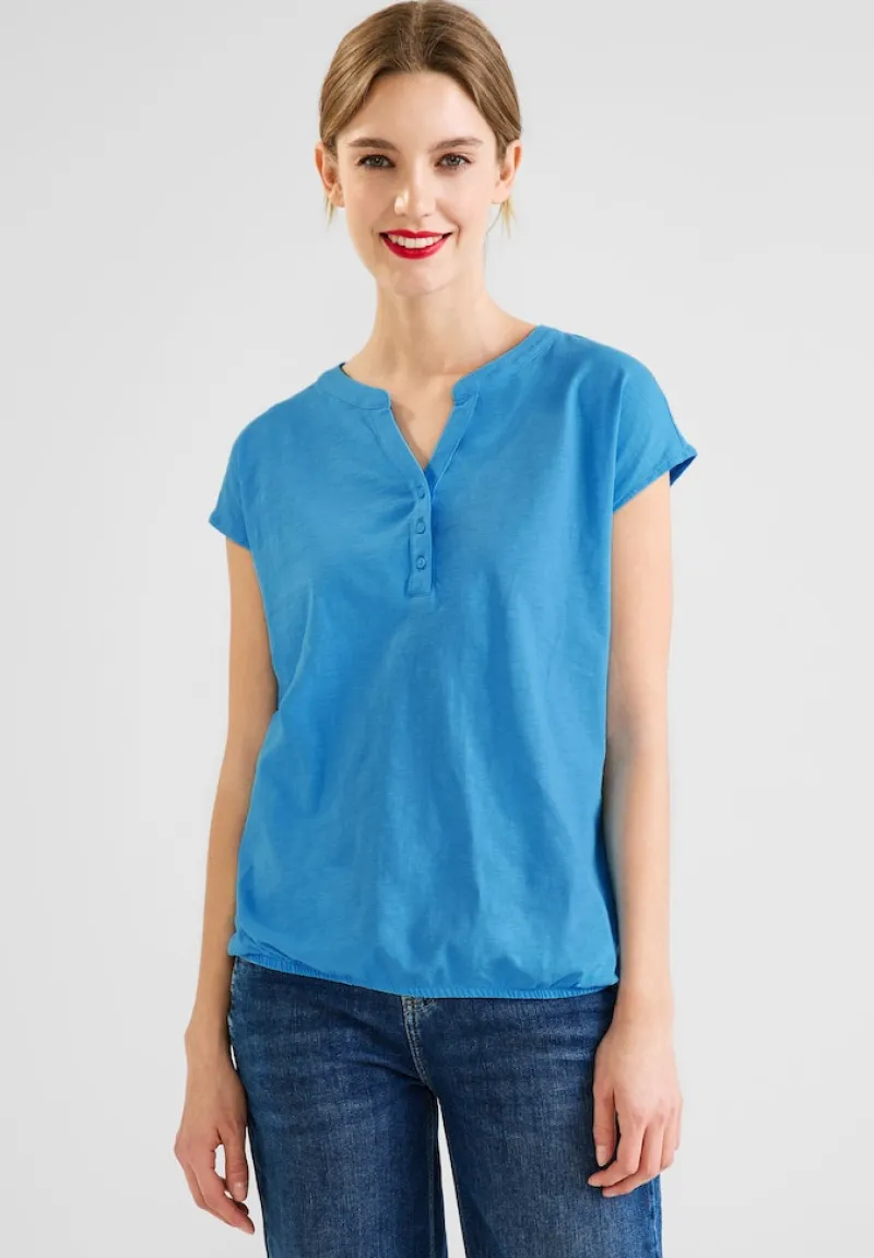 Street One Shirts*T-Shirt mit Elastiksaum splash blue