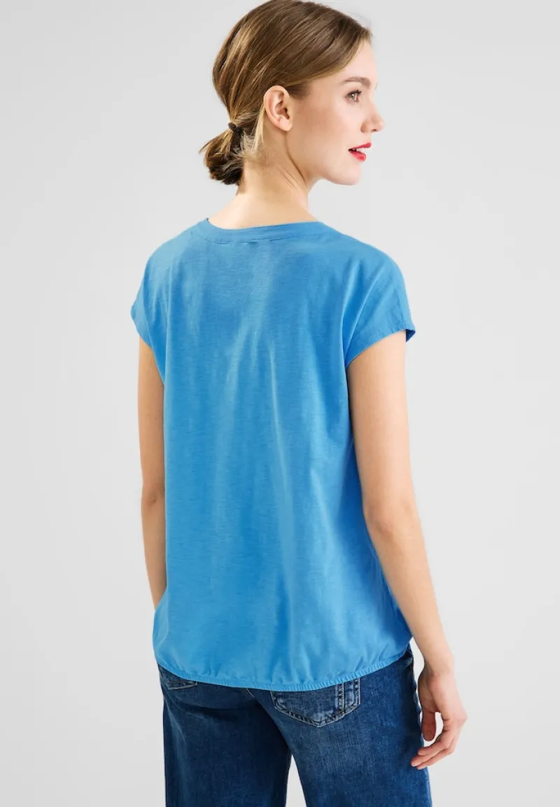 Street One Shirts*T-Shirt mit Elastiksaum splash blue