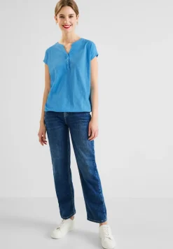 Street One Shirts*T-Shirt mit Elastiksaum splash blue