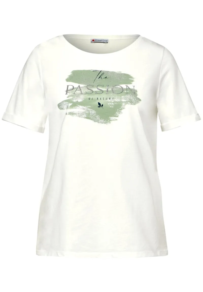 Street One Shirts*T-Shirt mit Folienprint off white