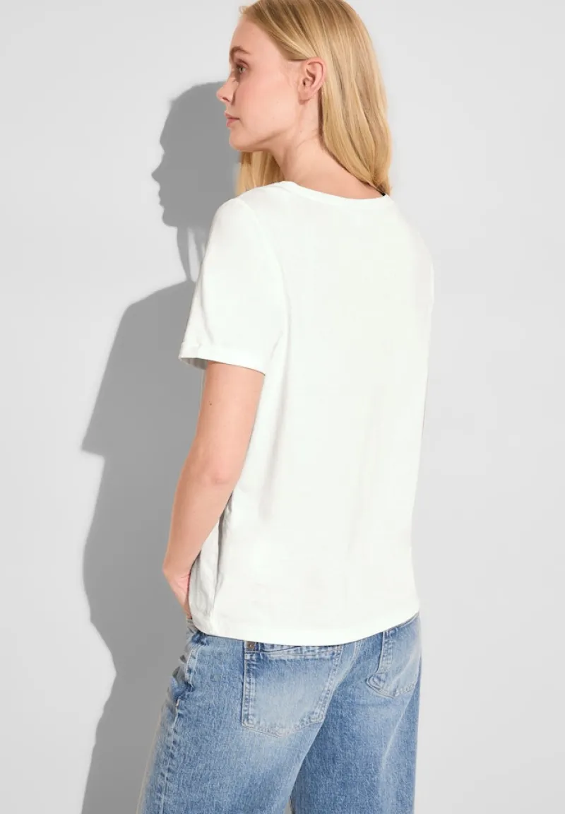 Street One Shirts*T-Shirt mit Folienprint off white