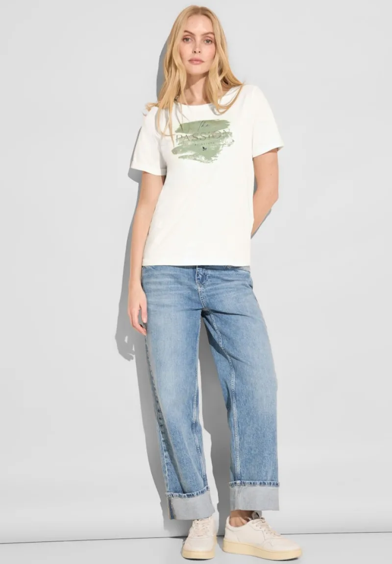 Street One Shirts*T-Shirt mit Folienprint off white