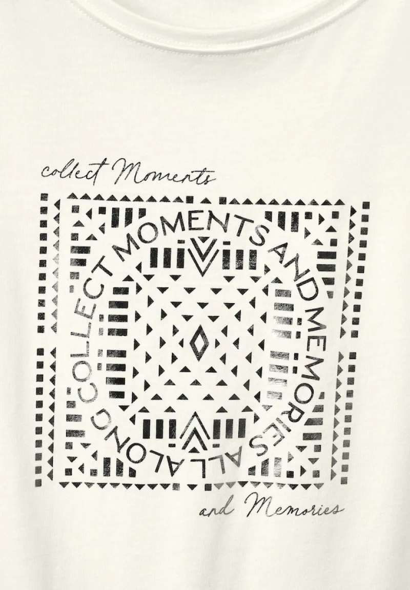 Street One Shirts*T-Shirt mit Folienprint off white