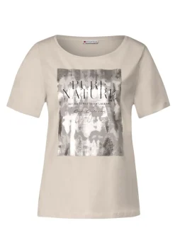 Street One Shirts*T-Shirt mit Folienprint smooth stone sand