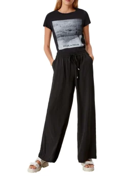 QS Shirts*T-Shirt mit Frontprint Schwarz