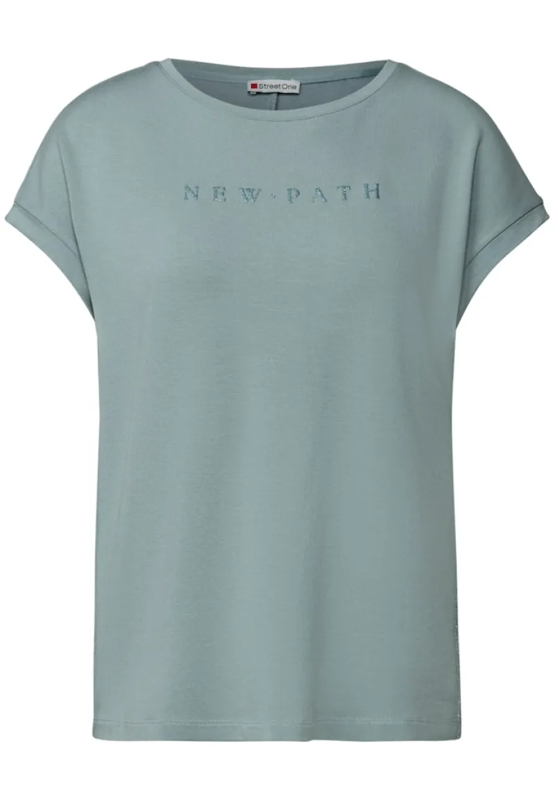 Street One Shirts*T-Shirt mit Glitzerdetails arona blue