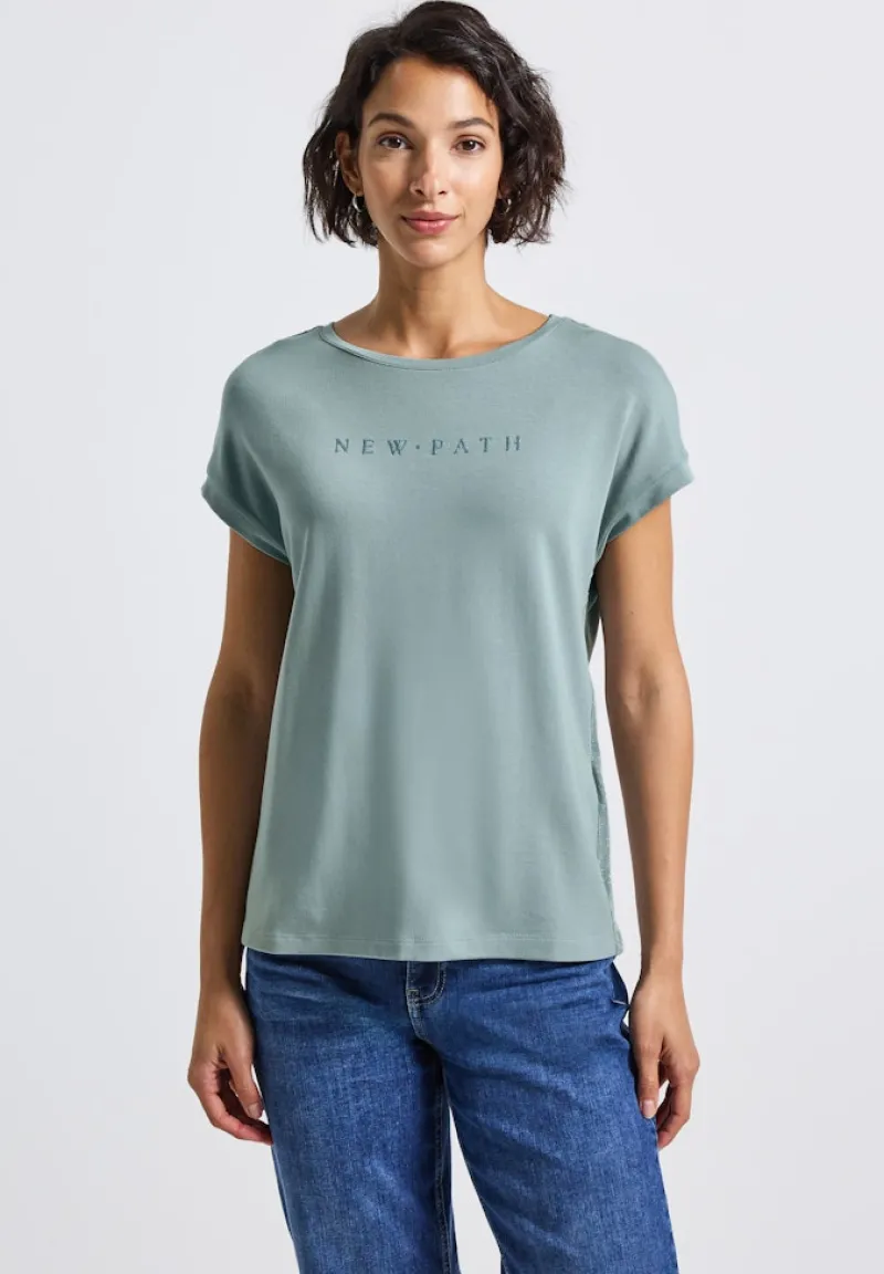 Street One Shirts*T-Shirt mit Glitzerdetails arona blue