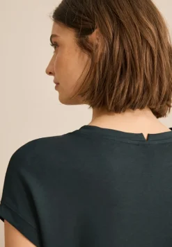 Cecil Shirts*T-Shirt mit Glitzer-Print slate khaki