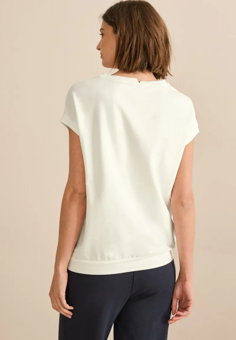 Cecil Shirts*T-Shirt mit Glitzer-Print vanilla white