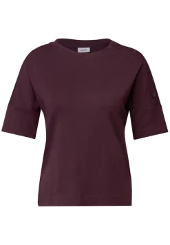 Cecil Shirts*T-Shirt mit Knopfdetail mulberry red