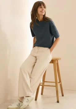 Cecil Shirts*T-Shirt mit Knopfdetail slate khaki