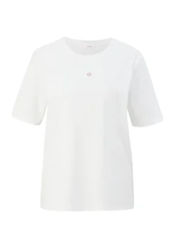 s.Oliver Shirts*T-Shirt mit Logostickerei creme
