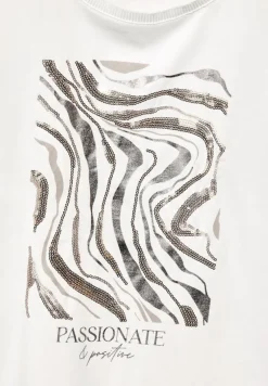 Street One Shirts*T-Shirt mit Pailetten off white