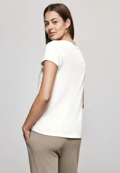 Street One Shirts*T-Shirt mit Pailetten off white