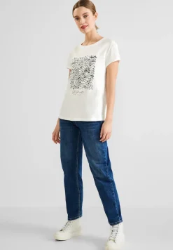 Street One Shirts*T-Shirt mit Paillettendetail off white